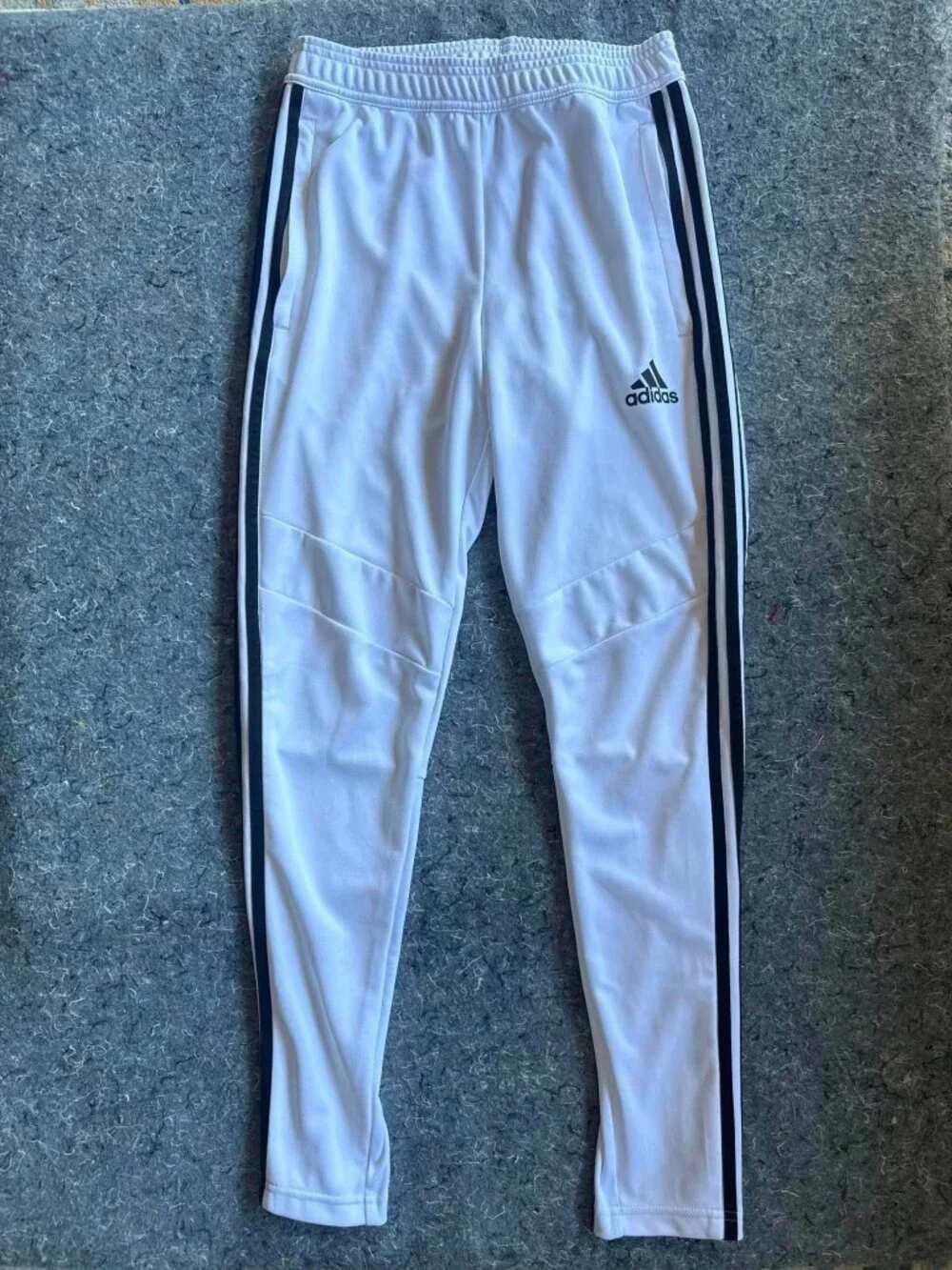 Adidas Men’s White 3-Stripes Track Pants Size Small